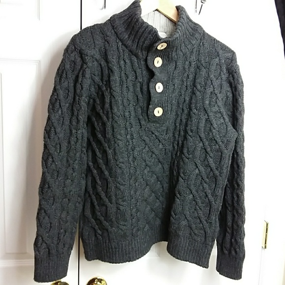 Peregrine Other - Peregrine Charcoal Grey Cable Knit Wool Sweater L